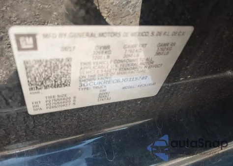 2018 Chevrolet Silverado 1500 2Lt from USA, damaged, VIN 3GCUKREC6JG115749